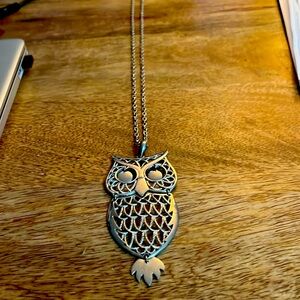Costume Jewelry Owl Necklace 16 Inches-long